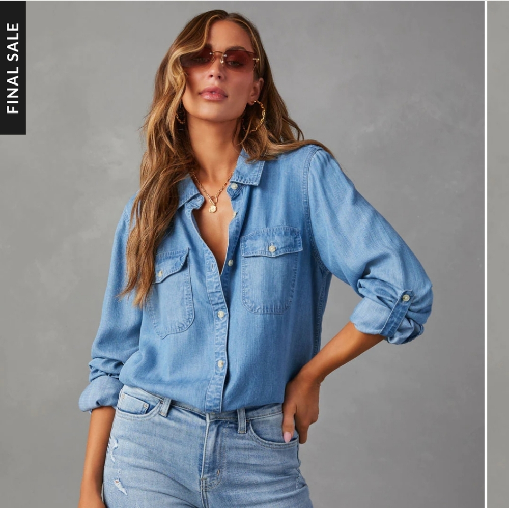 Brand New Denim Button Down
